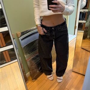 Abercrombie & Fitch Black Barrel Jeans